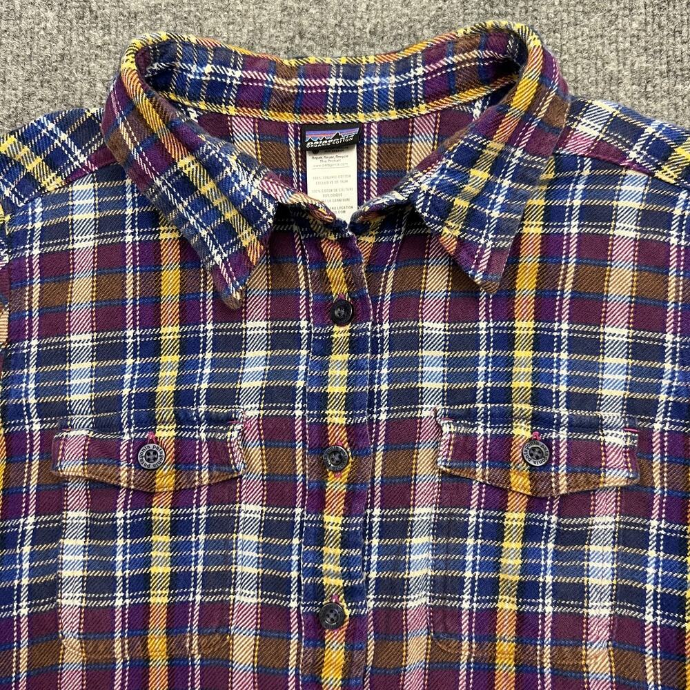 Patagonia Flannel Shirt Womens 6 Multicolor Plaid Long Sleeve Classic Button Up - Picture 4 of 10